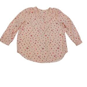 Rebecca Taylor Cottagecore Floral Silk Blend Long Sleeve Blouse Women's Size 10
